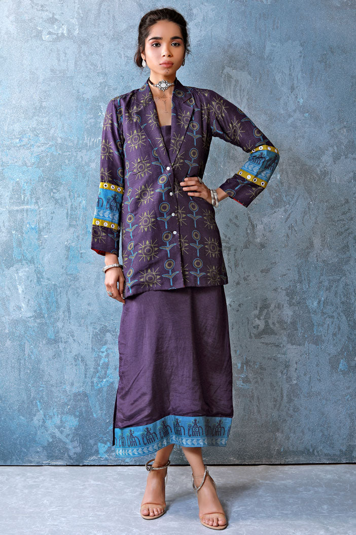 Aaina Purple Dress-Jacket Set (set of 2)