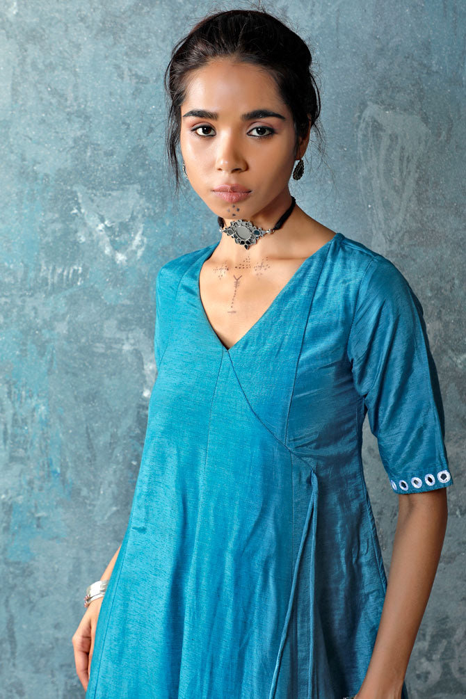 Sheesha Blue dress & dupatta set (set of 2)