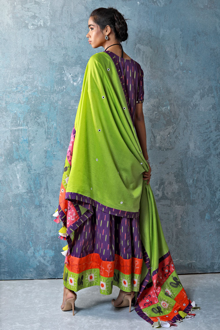 Sheesha Purple dress & dupatta set (set of 2)